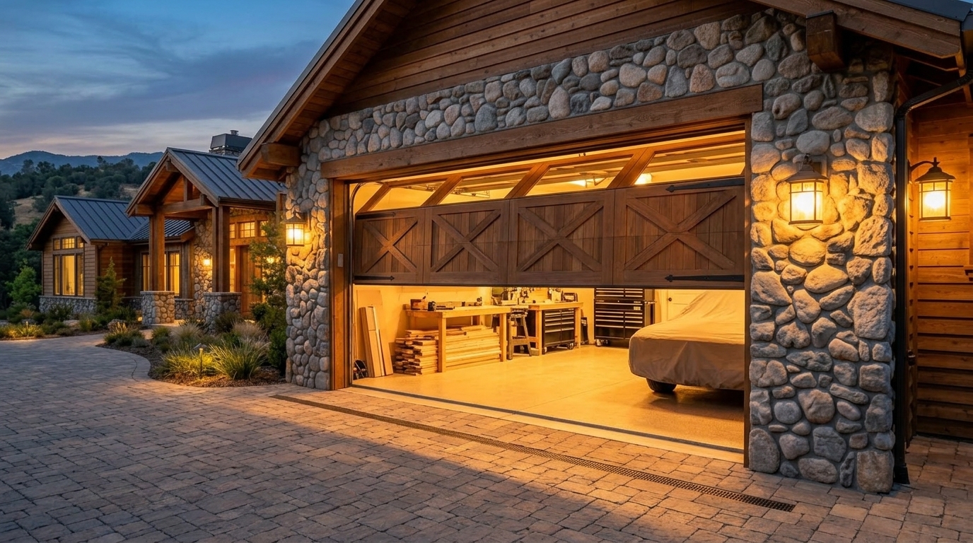 Dixon Garage Door Service Garage Door Gliding Open Revealing Warm Illuminated Interior